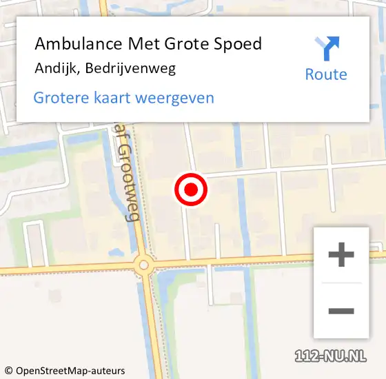 Locatie op kaart van de 112 melding: Ambulance Met Grote Spoed Naar Andijk, Bedrijvenweg op 14 januari 2017 23:30