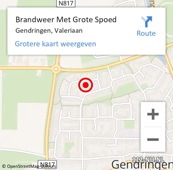 Locatie op kaart van de 112 melding: Brandweer Met Grote Spoed Naar Gendringen, Valeriaan op 15 januari 2017 00:02