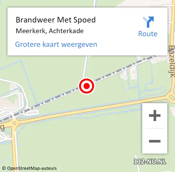 Locatie op kaart van de 112 melding: Brandweer Met Spoed Naar Meerkerk, Achterkade op 18 september 2013 16:26