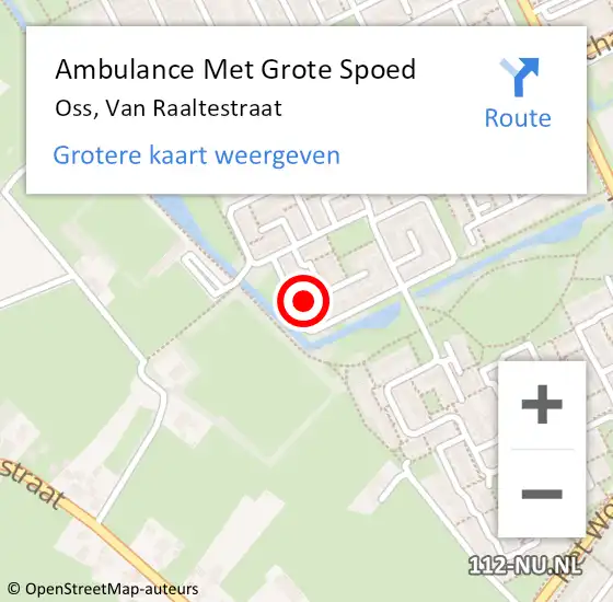 Locatie op kaart van de 112 melding: Ambulance Met Grote Spoed Naar Oss, Van Raaltestraat op 15 januari 2017 00:24