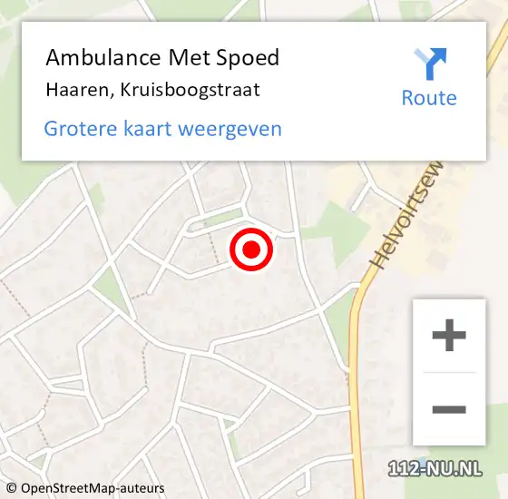 Locatie op kaart van de 112 melding: Ambulance Met Spoed Naar Haaren, Kruisboogstraat op 15 januari 2017 02:35