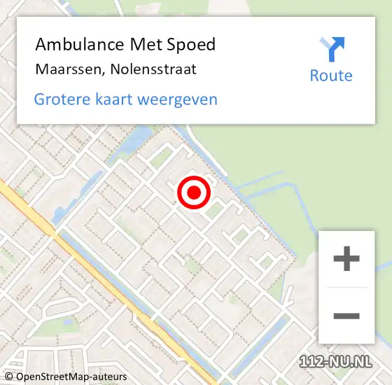 Locatie op kaart van de 112 melding: Ambulance Met Spoed Naar Maarssen, Nolensstraat op 15 januari 2017 06:12