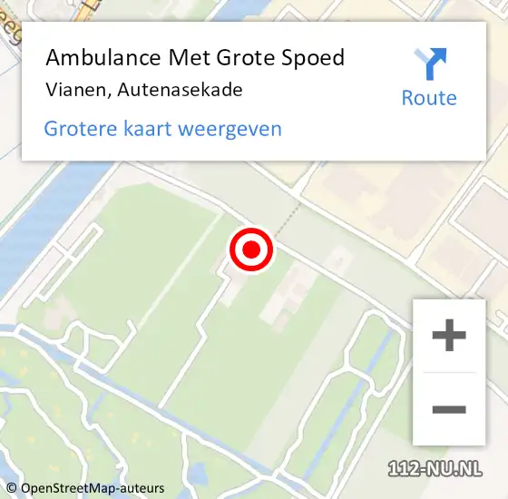 Locatie op kaart van de 112 melding: Ambulance Met Grote Spoed Naar Vianen, Autenasekade op 15 januari 2017 06:16