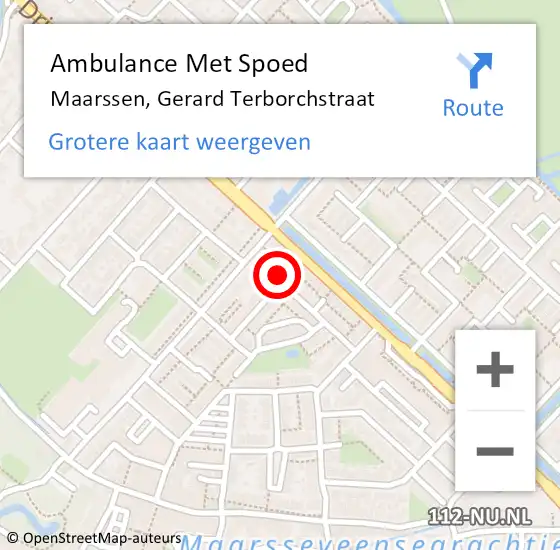 Locatie op kaart van de 112 melding: Ambulance Met Spoed Naar Maarssen, Gerard Terborchstraat op 15 januari 2017 07:18