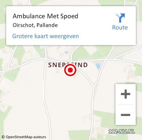 Locatie op kaart van de 112 melding: Ambulance Met Spoed Naar Oirschot, Pallande op 15 januari 2017 07:51