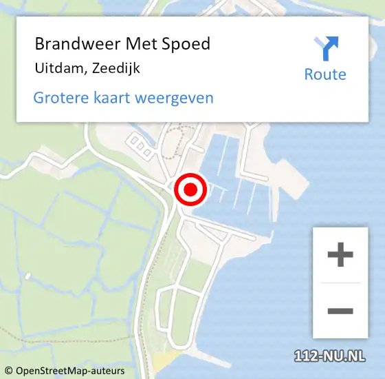 Locatie op kaart van de 112 melding: Brandweer Met Spoed Naar Uitdam, Zeedijk op 15 januari 2017 09:06