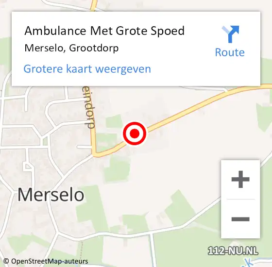 Locatie op kaart van de 112 melding: Ambulance Met Grote Spoed Naar Merselo, Grootdorp op 15 januari 2017 11:24
