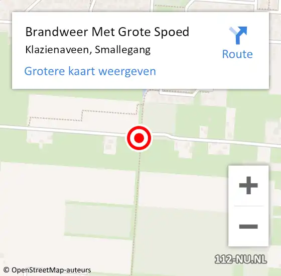 Locatie op kaart van de 112 melding: Brandweer Met Grote Spoed Naar Klazienaveen, Smallegang op 15 januari 2017 12:45