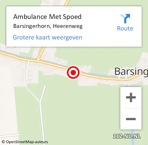 Locatie op kaart van de 112 melding: Ambulance Met Spoed Naar Barsingerhorn, Heerenweg op 15 januari 2017 13:33