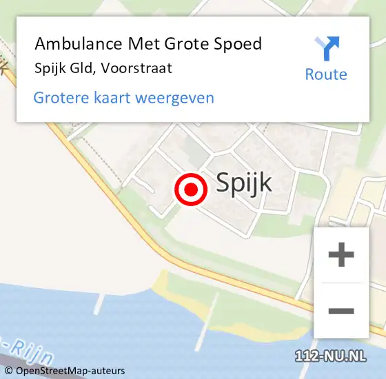 Locatie op kaart van de 112 melding: Ambulance Met Grote Spoed Naar Spijk Gld, Voorstraat op 15 januari 2017 15:02