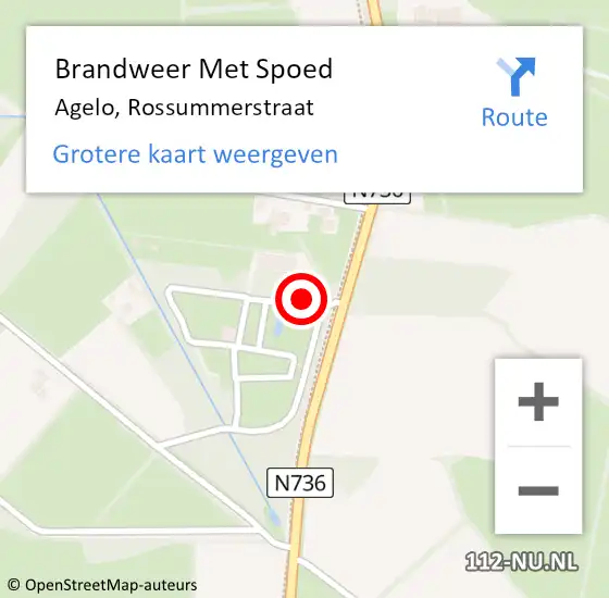 Locatie op kaart van de 112 melding: Brandweer Met Spoed Naar Agelo, Rossummerstraat op 15 januari 2017 15:21