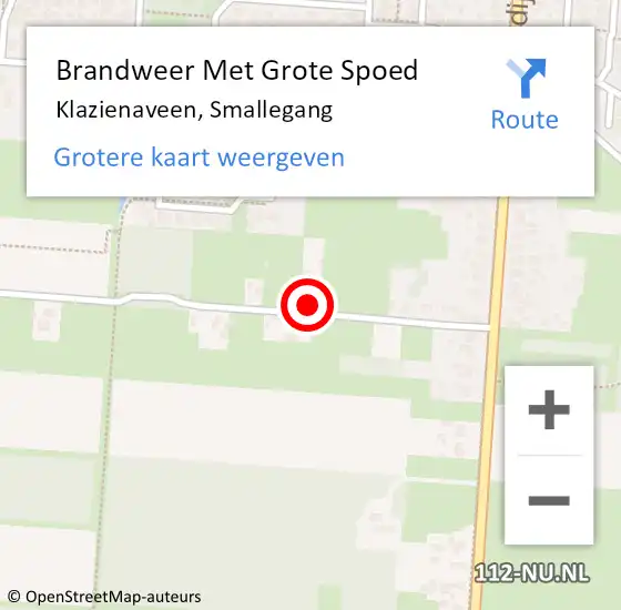 Locatie op kaart van de 112 melding: Brandweer Met Grote Spoed Naar Klazienaveen, Smallegang op 15 januari 2017 17:57