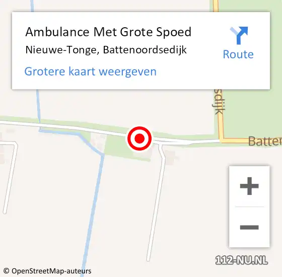 Locatie op kaart van de 112 melding: Ambulance Met Grote Spoed Naar Nieuwe-Tonge, Battenoordsedijk op 15 januari 2017 18:07