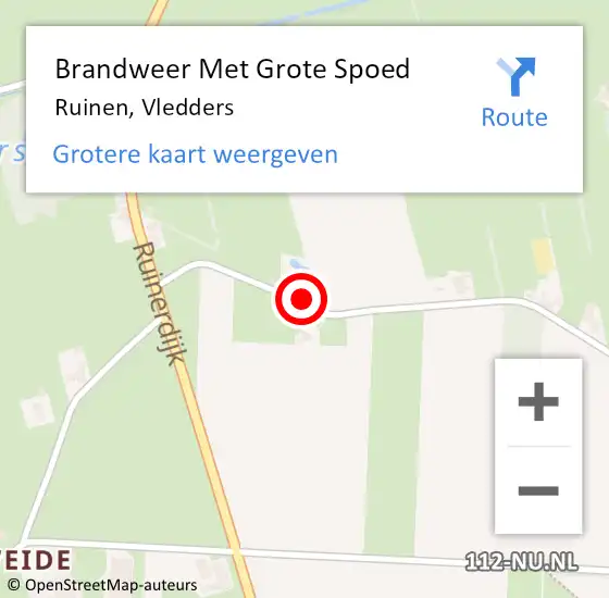 Locatie op kaart van de 112 melding: Brandweer Met Grote Spoed Naar Ruinen, Vledders op 15 januari 2017 18:08