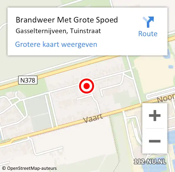 Locatie op kaart van de 112 melding: Brandweer Met Grote Spoed Naar Gasselternijveen, Tuinstraat op 15 januari 2017 20:16