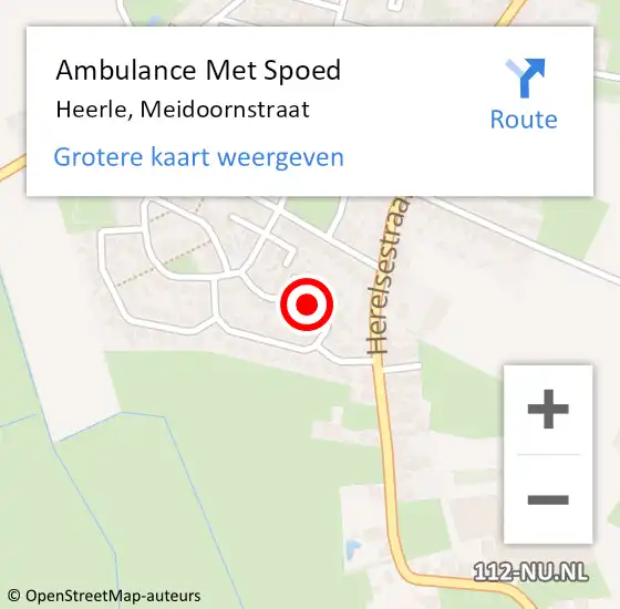 Locatie op kaart van de 112 melding: Ambulance Met Spoed Naar Heerle, Meidoornstraat op 15 januari 2017 23:28