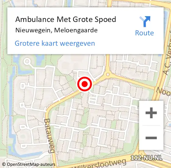 Locatie op kaart van de 112 melding: Ambulance Met Grote Spoed Naar Nieuwegein, Meloengaarde op 16 januari 2017 01:34