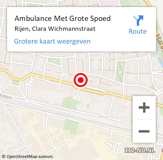 Locatie op kaart van de 112 melding: Ambulance Met Grote Spoed Naar Rijen, Clara Wichmannstraat op 16 januari 2017 02:21