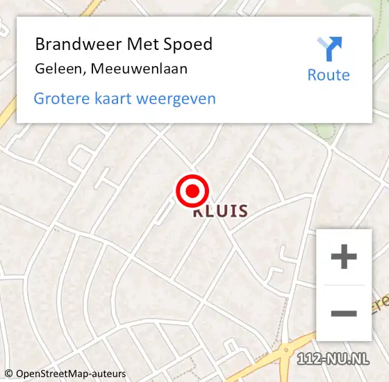 Locatie op kaart van de 112 melding: Brandweer Met Spoed Naar Geleen, Meeuwenlaan op 16 januari 2017 04:57