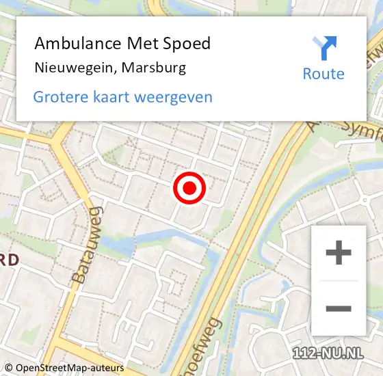 Locatie op kaart van de 112 melding: Ambulance Met Spoed Naar Nieuwegein, Marsburg op 16 januari 2017 05:33