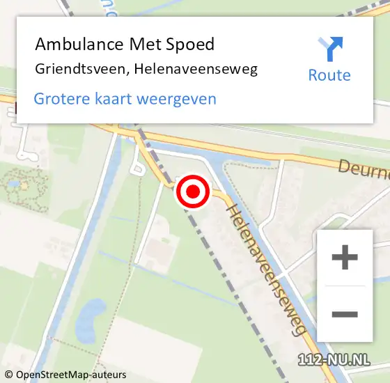 Locatie op kaart van de 112 melding: Ambulance Met Spoed Naar Griendtsveen, Helenaveenseweg op 16 januari 2017 07:24