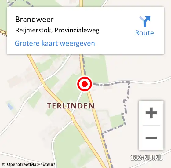 Locatie op kaart van de 112 melding: Brandweer Reijmerstok, Provincialeweg op 8 januari 2014 06:02