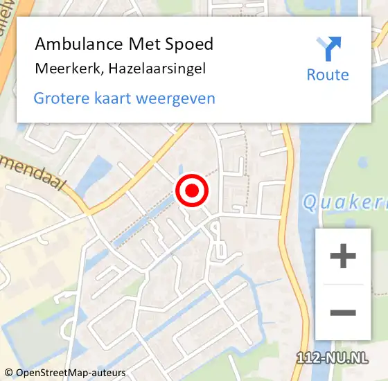 Locatie op kaart van de 112 melding: Ambulance Met Spoed Naar Meerkerk, Hazelaarsingel op 16 januari 2017 07:54