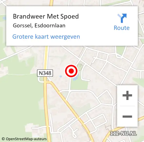 Locatie op kaart van de 112 melding: Brandweer Met Spoed Naar Gorssel, Esdoornlaan op 16 januari 2017 07:59