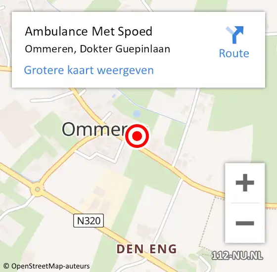 Locatie op kaart van de 112 melding: Ambulance Met Spoed Naar Ommeren, Dokter Guepinlaan op 16 januari 2017 08:26