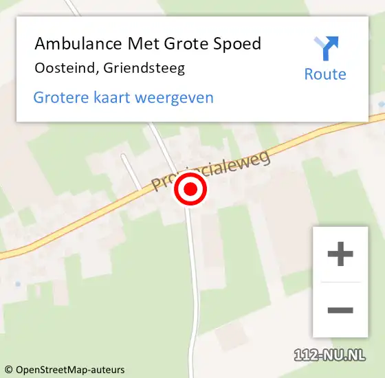 Locatie op kaart van de 112 melding: Ambulance Met Grote Spoed Naar Oosteind, Griendsteeg op 16 januari 2017 09:20