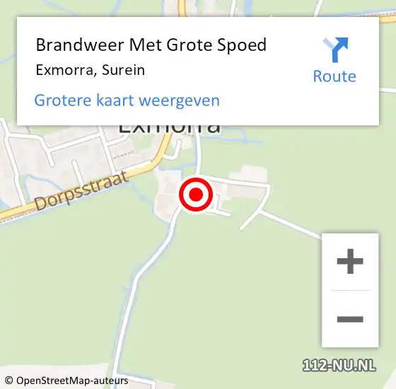 Locatie op kaart van de 112 melding: Brandweer Met Grote Spoed Naar Exmorra, Surein op 16 januari 2017 09:26