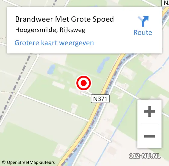 Locatie op kaart van de 112 melding: Brandweer Met Grote Spoed Naar Hoogersmilde, Rijksweg op 16 januari 2017 10:17