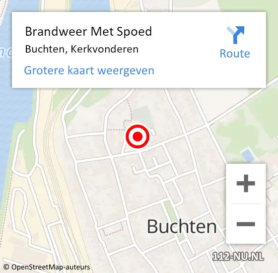 Locatie op kaart van de 112 melding: Brandweer Met Spoed Naar Buchten, Kerkvonderen op 16 januari 2017 11:28