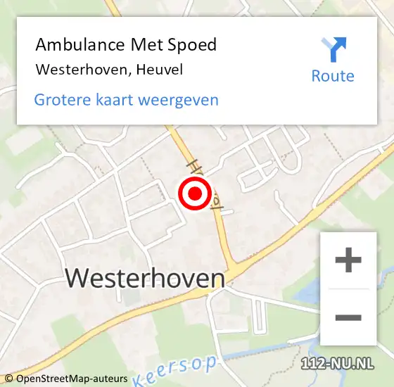 Locatie op kaart van de 112 melding: Ambulance Met Spoed Naar Westerhoven, Heuvel op 16 januari 2017 12:57