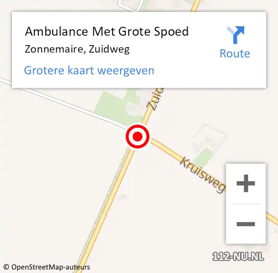 Locatie op kaart van de 112 melding: Ambulance Met Grote Spoed Naar Zonnemaire, Zuidweg op 16 januari 2017 13:54