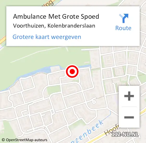 Locatie op kaart van de 112 melding: Ambulance Met Grote Spoed Naar Voorthuizen, Kolenbranderslaan op 18 september 2013 16:47