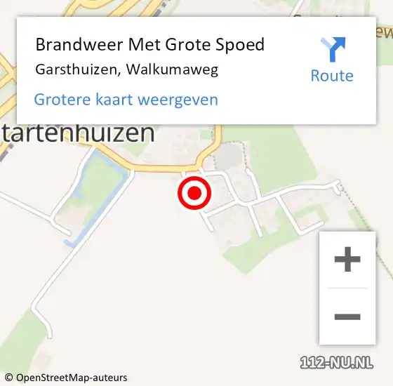 Locatie op kaart van de 112 melding: Brandweer Met Grote Spoed Naar Garsthuizen, Walkumaweg op 16 januari 2017 15:44