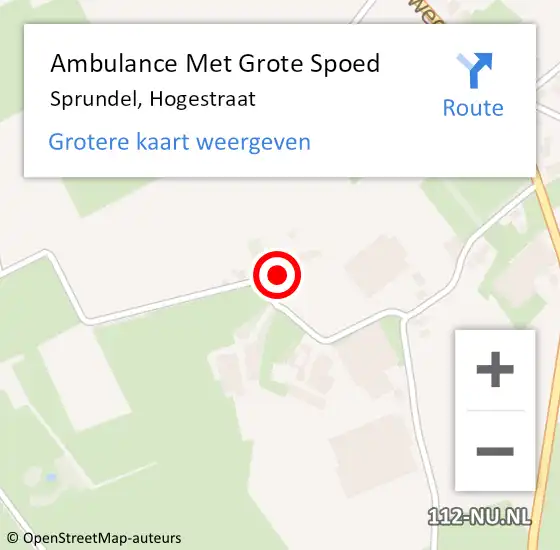 Locatie op kaart van de 112 melding: Ambulance Met Grote Spoed Naar Sprundel, Hogestraat op 16 januari 2017 16:07