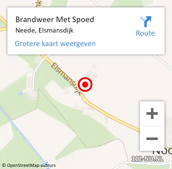 Locatie op kaart van de 112 melding: Brandweer Met Spoed Naar Neede, Elsmansdijk op 6 september 2013 18:41