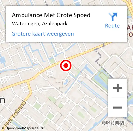 Locatie op kaart van de 112 melding: Ambulance Met Grote Spoed Naar Wateringen, Azaleapark op 16 januari 2017 17:18