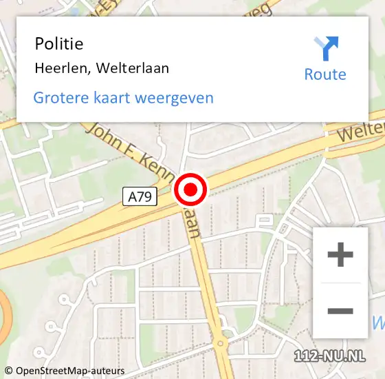 Locatie op kaart van de 112 melding: Politie Heerlen, Welterlaan op 16 januari 2017 17:31