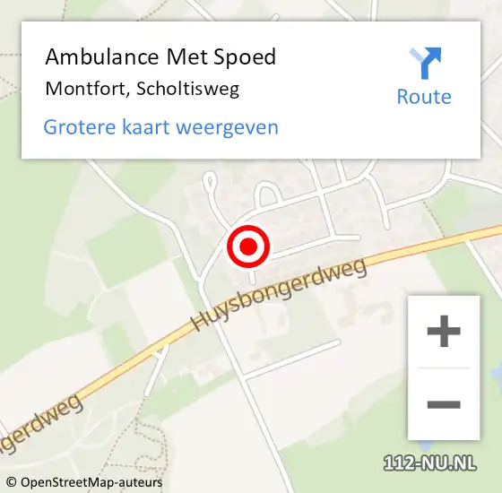 Locatie op kaart van de 112 melding: Ambulance Met Spoed Naar Montfort, Scholtisweg op 16 januari 2017 18:09