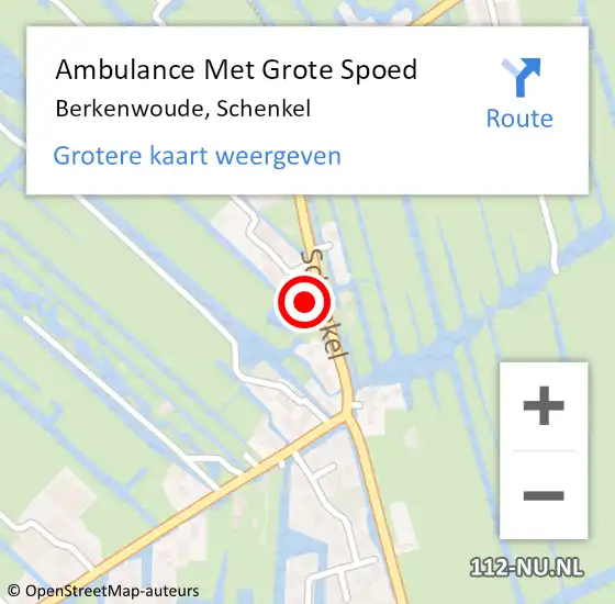 Locatie op kaart van de 112 melding: Ambulance Met Grote Spoed Naar Berkenwoude, Schenkel op 16 januari 2017 18:34