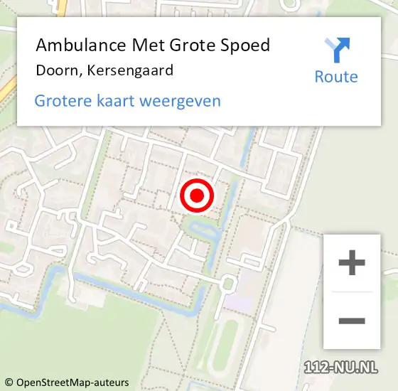 Locatie op kaart van de 112 melding: Ambulance Met Grote Spoed Naar Doorn, Kersengaard op 16 januari 2017 18:37