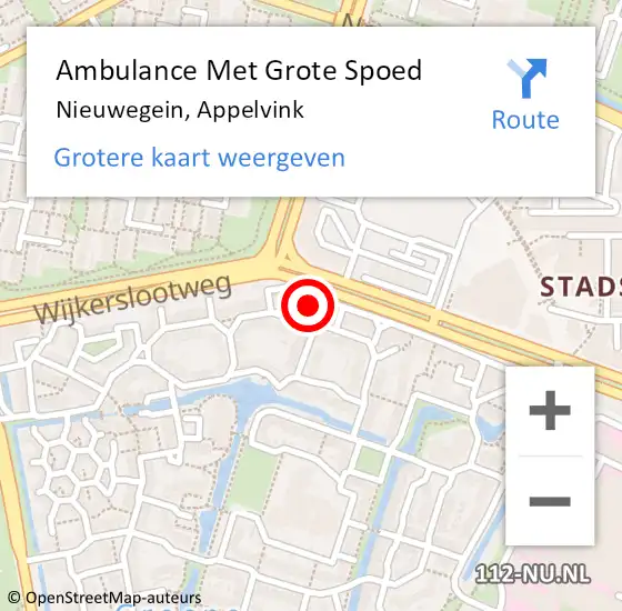 Locatie op kaart van de 112 melding: Ambulance Met Grote Spoed Naar Nieuwegein, Appelvink op 16 januari 2017 20:24