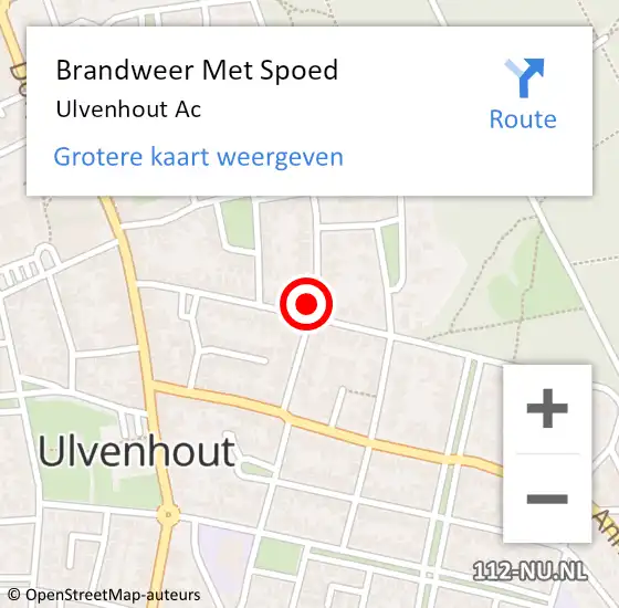 Locatie op kaart van de 112 melding: Brandweer Met Spoed Naar Ulvenhout Ac op 16 januari 2017 20:55