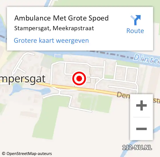 Locatie op kaart van de 112 melding: Ambulance Met Grote Spoed Naar Stampersgat, Meekrapstraat op 16 januari 2017 21:12