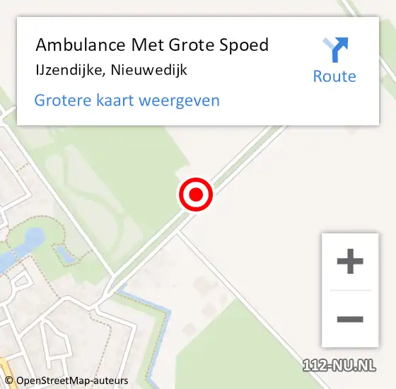 Locatie op kaart van de 112 melding: Ambulance Met Grote Spoed Naar IJzendijke, Nieuwedijk op 17 januari 2017 09:10