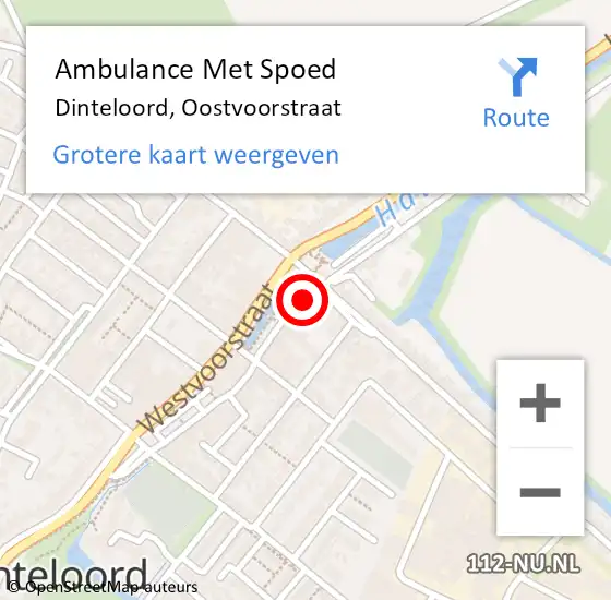 Locatie op kaart van de 112 melding: Ambulance Met Spoed Naar Dinteloord, Oostvoorstraat op 17 januari 2017 09:20