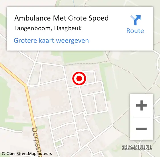 Locatie op kaart van de 112 melding: Ambulance Met Grote Spoed Naar Langenboom, Haagbeuk op 17 januari 2017 09:38